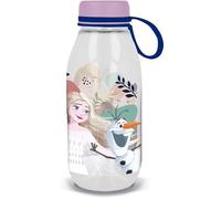 Tataway Bouteille en tritan transparent Disney Ecozen pour filles dans La Reine des neiges Elsa et Anna 460 ml avec bouchon et poignée en silicone
