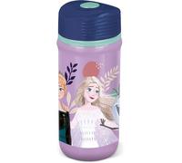 Tataway Flacon en plastique Disney Elsa Anna Olaf 390 ml lilas et violet pour enfants avec fermeture anti-goutte
