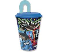 Tataway Gobelet de sport Brainrot avec paille 430 ml | Gobelet pour enfants et loisirs avec motif amusant, couvercle et paille pour l'école, le sport et les voyages