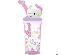 Tataway Gobelet enfant Hello Kitty 3D 360 ml - Sans BPA, plastique durable, rose