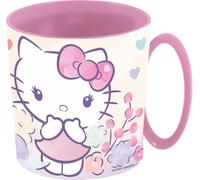 Tataway Tasse à micro-ondes Hello Kitty de 390 ml, parfaite pour le petit-déjeuner et les boissons chaudes, sûre et colorée pour les enfants