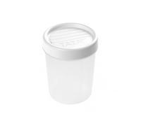 TATAY Boite Alimentaire Plastique 0,4L Twist | Couvercle à Vis | Boite Conservation Alimentaire | Micro-ondes, Lave-vaisselle, Frigo, Congélateur | Sans BPA | 8,5x8,5x11,1 cm, Blanc