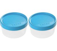 TATAY Boite Alimentaire Plastique 0,5L Twist | Couvercle à Vis | Boite Conservation Alimentaire | Micro-ondes, Lave-vaisselle, Frigo, Congélateur | Sans BPA | 12x12x6,6 cm, Bleu (Lot de 2)