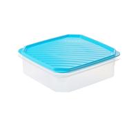 TATAY Boite Alimentaire Plastique 1,3L Top Flex | Couvercle à Pression | Boite Conservation Alimentaire | Micro-ondes, Lave-vaisselle, Frigo, Congélateur | Sans BPA | 18,5x18,5x6,1 cm, Bleu