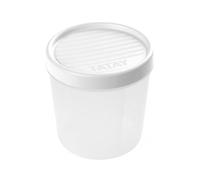 TATAY Boite Alimentaire Plastique 1L Twist | Couvercle à Vis | Boite Conservation Alimentaire | Micro-ondes, Lave-vaisselle, Frigo, Congélateur | Sans BPA | 12x12x12,5 cm, Blanc