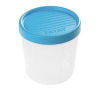 TATAY Boite Alimentaire Plastique 1L Twist | Couvercle à Vis | Boite Conservation Alimentaire | Micro-ondes, Lave-vaisselle, Frigo, Congélateur | Sans BPA | 12x12x12,5 cm, Bleu