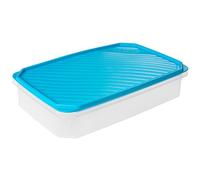 TATAY Boîte Alimentaire Plastique 2,1 L Top Flex, 28,5 x 18,5 x 6 cm | TATAY Boîte Alimentaire Plastique 2,1 L | Couvercle à Pression | Micro-ondes, Lave-Vaisselle | sans BPA | Usage Cuisine, Bleu