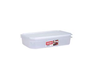TATAY Boîte Alimentaire Plastique 2,1 L Top Flex, 28,5 x 18,5 x 6 cm | TATAY Boîte Alimentaire Plastique 2,1 L | Couvercle à Pression | sans BPA | 28,5 x 18,5 x 6 cm | Finition de Couleur, Blanc