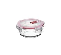 TATAY Boite Alimentaire Verre 0,4 L Cook & Eat | Verre Borosilicate | Couvercle Hermétique à Clips, Valve Vapeur | Micro-ondes, Four, Réfrigérateur, Congélateur | Sans BPA | 13,7x13,7x6,2 cm, Rouge