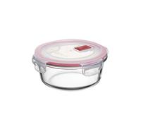 TATAY Boite Alimentaire Verre 0,6 L Cook & Eat | Verre Borosilicate | Couvercle Hermétique à Clips, Valve Vapeur | Micro-ondes, Four, Réfrigérateur, Congélateur | Sans BPA | 15,6x15,6x6,3 cm, Rouge