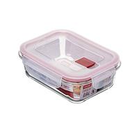TATAY Boite Alimentaire Verre 0,64 L Cook & Eat | Verre Borosilicate | Couvercle Hermétique à Clips, Valve Vapeur | Micro-ondes, Four, Réfrigérateur, Congélateur | Sans BPA | 13,7x17,9x6,3 cm, Rouge