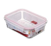 TATAY Boite Alimentaire Verre 1,5 L Cook & Eat | Verre Borosilicate | Couvercle Hermétique à Clips, Valve Vapeur | Micro-ondes, Four, Réfrigérateur, Congélateur | Sans BPA | 17,7x23x7,6 cm, Rouge