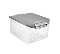 TATAY Boite de Rangement avec Couvercle 14 L Multiusage - Classic | Couvercle à Charnière | Poignées Ergonomiques en ABS | Design Empilable et Résistant | Plastique Sans BPA | 27x39x19 cm, Gris