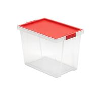 TATAY Boîte de Rangement avec Couvercle 15 L Multiusage, 25 x 36 x 26 cm | TATAY Boîte Rangement 15 L Multiusage | Modèle Style | Couvercle à Charnière | Plastique sans BPA | 25 x 36 x 26 cm, Rouge