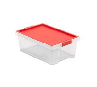 TATAY Boîte de Rangement avec Couvercle 7 L Multiusage, 25 x 36 x 13,5 cm | TATAY Boîte Rangement 7 L Multiusage | Modèle Style | Couvercle à Charnière | Plastique sans BPA | 25 x 36 x 13,5 cm, Rouge