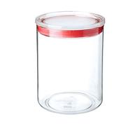 TATAY Boîte de Rangement Cuisine 1,5 L, 12,5 x 12,5 x 17 cm, Usage Cuisine | TATAY Boîte Rangement Cuisine 1,5 L | Bocal Transparent | Design Empilable | Plastique sans BPA | 12,5 x 12,5 x 17 cm, Rouge