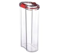 TATAY Boîte de Rangement Cuisine 2,5 L, Design Empilable, 9 x 15,5 x 29 cm | TATAY Boîte Rangement Cuisine 2,5 L | Bocal Transparent | Fermeture Hermétique | Plastique sans BPA | 9 x 15,5 x 29 cm, Rouge