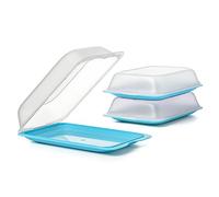 TATAY Boîtes à Charcuterie Fresh, Ensemble 3 Maxi, Compatible Congélateur | TATAY Boîtes Charcuterie Fresh | Ensemble 3 Maxi | Design Empilable | Dimensions 17 x 6,2 x 25,2 cm | Usage Cuisine, Bleu