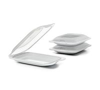 TATAY Boîtes à Charcuterie Fresh, Ensemble 3 Mini, Compatible Congélateur | TATAY Boîtes Charcuterie Fresh | Ensemble 3 Mini | Design Empilable | Dimensions 12 x 3,1 x 18cm | Finition de Couleur, Blanc