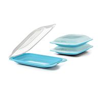 TATAY Boîtes a Charcuterie Fresh | Ensemble de 3 Mini | Boite a Jambon Conservation Frigo, Empilable | Passe au Congelateur, Micro-ondes et Lave-vaisselles | Sans BPA, 12x3,1x18cm, Couleur Bleu