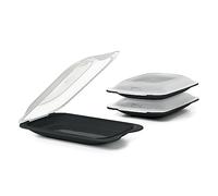 TATAY Boîtes a Charcuterie Fresh | Ensemble de 3 Mini | Boite a Jambon Conservation Frigo, Empilable | Passe au Congelateur, Micro-ondes et Lave-vaisselles | Sans BPA, 12x3,1x18cm, Couleur Noir