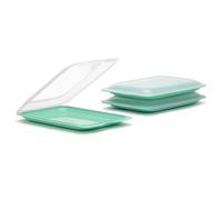 TATAY Boîtes a Charcuterie Fresh | Ensemble de 3 Standard | Boite Jambon Conservation Frigo, Empilable | Passe au Congélateur, Micro-ondes et Lave-vaisselles | Sans BPA, 17x3,2x25,2cm, Couleur Menthe