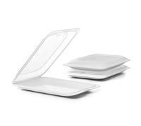 TATAY Boîtes a Charcuterie Fresh | Ensemble de 3 Standard | Boite Jambon Conservation Frigo, Empilable | Passe au Congélateur, Micro-ondes et Lave-vaisselles | Sans BPA, 17x3,2x25,2cm, Couleur Blanc