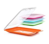 TATAY Boîtes a Charcuterie Fresh | Set de 4 Standard | Boite Jambon Conservation Frigo, Empilable | Passe au Congélateur, Micro-ondes et Lave-vaisselles | Sans BPA, 17x3,2x25,2cm, Couleurs Variées