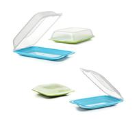 TATAY Boîtes à Charcuterie Fresh, Set de 4: 2 Maxi + 2 Mini, sans BPA | TATAY Boîtes Charcuterie Fresh | Set 4 2 Maxi + 2 Mini | Design Empilable | sans BPA | Usage Cuisine, Couleurs Bleu et Lima