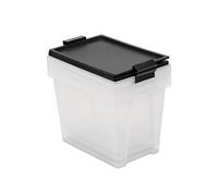 TATAY Boites de Rangement avec Couvercle 15 L Multiusage - Style | Set de 3 | Couvercle à Charnière | Design Empilable et Léger | Plastique Sans BPA | 25x36x26 cm, Noir