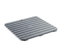 TATAY Caillebotis de Douche Antidérapant Effet Bois | avec Patins pour Plus de Stabilité | Intérieur et Extérieur | Protection Anti-UVA | Résistant à l’Humidité | 55 x 55 cm - Gris Anthracite