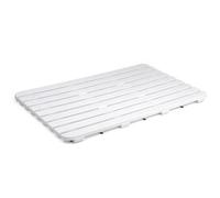 TATAY Caillebotis de douche rectangulaire 80 x 50 cm – polypropylène effet bois antidérapant blanc