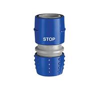 TATAY Connecteur pour tuyaux d'arrosage STOP 1/2" - 5/8" (16-22 mm), Plastique, Connecteur Universel, Protection solaire, Installation facile, Bleu
