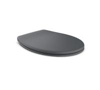 TATAY Cuvette Toilette Universelle à Fermeture Amortie | Retrait Rapide | WC Ovales | Matériau Résistant et Recy ntibactérien | Forme O-Shape - 37 x 44,5 cm - Modèle Golf - Gris Anthracite