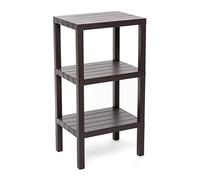 TATAY Etagere Plastique de 3 Niveaux | Résistance à l’Humidité | Inclut Fixation avec Vis et Compatible avec Système Quick Fix | Intérieur et Extérieur | Charge jusqu’à 30kg - Modèle Lombok - Marron