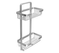 TATAY Étagère Salle Bain Aluminium 2 Niveaux, 20,5 x 10,5 x 38,5 cm | TATAY Étagère Salle de Bain Aluminium | Vis Incluses | Compatible Système sans Perçage | 20,5 x 10,5 x 38,5 cm | Modèle Ice