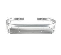 TATAY Etagere Salle de Bain Aluminium Ovale | Avec Vis Incluses | Compatible Système Sans Perçage | Anti-humidité, anticorrosion | Design Moderne | Évacuation rapide | 12x6,5x29cm - Modèle Ice
