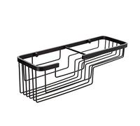 TATAY Etagere Salle de Bain Aluminium Rectangulaire | Avec Vis Incluses | Compatible Système Sans Perçage | Anti-humidité | Moderne | Évacuation rapide | 12 x 11,5 x 37 cm - Modèle Aluminium - Noir