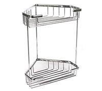 TATAY Etagere Salle de Bain d’Angle 2 Niveaux Laiton | Avec Vis Incluses | Supporte 14 kg | Compatible Système Sans Perçage | Anti-humidité | Drainage Rapide | 17,5 x 17,5 x 26,5 cm - Modèle Krom