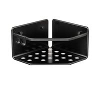 TATAY Etagere Salle de Bain Sans Percage d’Angle Aluminium | Avec Vis et Système Quick Fix | Anti-humidité | Design Moderne | Évacuation rapide | 20 x 12 x 20 cm - Modèle Serenity - Noir