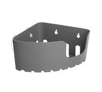TATAY Etagere Salle de Bain Sans Percage d’Angle | Avec Ventouses Incluses | Supporte 2 kg | Polypropylène Résistant à l’Humidité | Format d’Angle | 20 x 20 x 11 cm - Modèle Standard - Gris