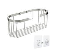 TATAY Etagere Salle de Bain sans Percage Ovale | Système de Fixation Inclus (Quick Fix) | Résiste jusqu’à 5 kg | Aluminium 100% Inoxydable | Panier de Douche Organisateur - 12 x 11,5 x 30 cm - Chromé