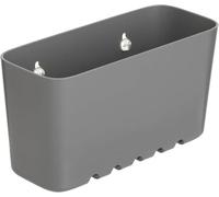 TATAY Etagere Salle de Bain Sans Percage Rectangulaire | Avec Ventouses Incluses | Supporte 1,5 kg | Polypropylène Résistant à l’Humidité | Petit Format | 20 x 8,5 x 11 cm - Modèle Standard - Gris