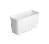 TATAY Etagere Salle de Bain Sans Percage Rectangulaire | Avec Ventouses Incluses | Supporte 1,5 kg | Polypropylène Résistant à l’Humidité | Petit Format | 20 x 8,5 x 11 cm - Modèle Standard - Blanc