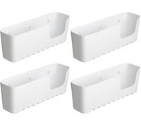 TATAY Etagere Salle de Bain Sans Percage Rectangulaire | Avec Ventouses Incluses | Supporte 2,5 kg | Polypropylène Résistant à l’Humidité | Grand Format | 30 x 8,5 x 11 cm - Modèle Standard - Blanc
