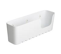 TATAY Etagere Salle de Bain Sans Percage Rectangulaire | Avec Ventouses Incluses | Supporte 2,5 kg | Polypropylène Résistant à l’Humidité | Grand Format | 30 x 8,5 x 11 cm - Modèle Standard - Blanc
