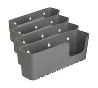 TATAY Etagere Salle de Bain Sans Percage Rectangulaire | Avec Ventouses Incluses | Supporte 2,5 kg | Polypropylène Résistant à l’Humidité | Grand Format | 30 x 8,5 x 11 cm - Modèle Standard - Gris