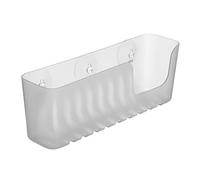 TATAY Etagere Salle de Bain Sans Percage Rectangulaire | Avec Ventouses Incluses | Supporte 2,5 kg | Polypropylène Résistant à l’Humidité | Grand Format | 30 x 8,5 x 11 cm - Modèle Standard - Glacé