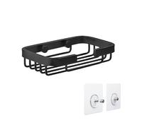 TATAY Etagere Salle de Bain sans Percage Rectangulaire | Système de Fixation Inclus (Quick Fix) | Résiste jusqu’à 5 kg | Aluminium 100% Inoxydable | Panier de Douche Organisateur - 9x3,2x14 cm - Noir