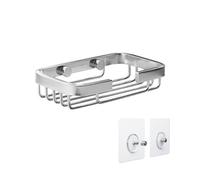 TATAY Etagere Salle de Bain sans Percage Rectangulaire | Système de Fixation Inclus (Quick Fix) | Résiste jusqu’à 5 kg | Aluminium 100% Inoxydable | Panier de Douche Organisateur - 9x3,2x1 cm - Chromé